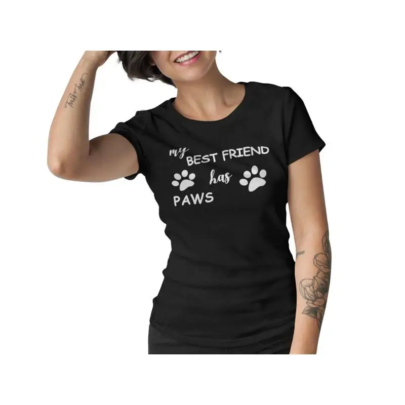 Женская футболка «Мой лучший друг имеет лапы» для любителей собак, повседневный топ с милым домашним животным и мамой