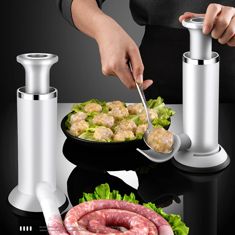 

Manual Sausage Maker Meatball Maker Stufer Sausage Stuffer Homemade Dual Use Filler Tool Meat Ball Mold Machine for Kitchen