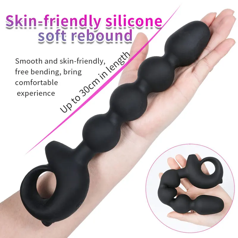 Plugue anal de vibração inflável, massagem de próstata, buttplug longo, cordão, brinquedo sexual para homens e mulheres, bola de vagina e ânus, plug anal profundo, novo