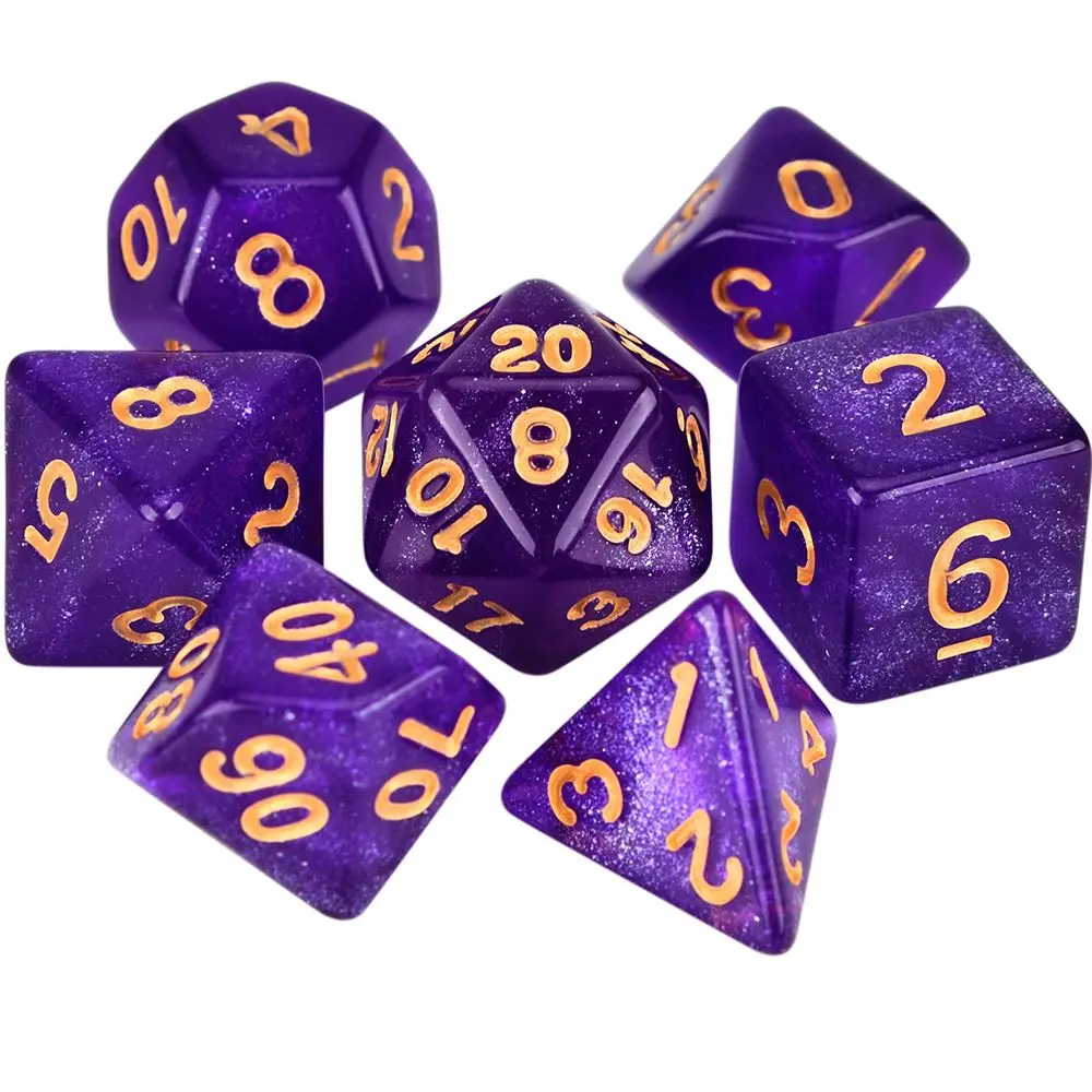 

7 Pcs/set Sparkles Board Games Glitter Playing Games Desktop Game Toys Polyhedral Dice Set Dice Star Shine Dice Set Galaxy Dice