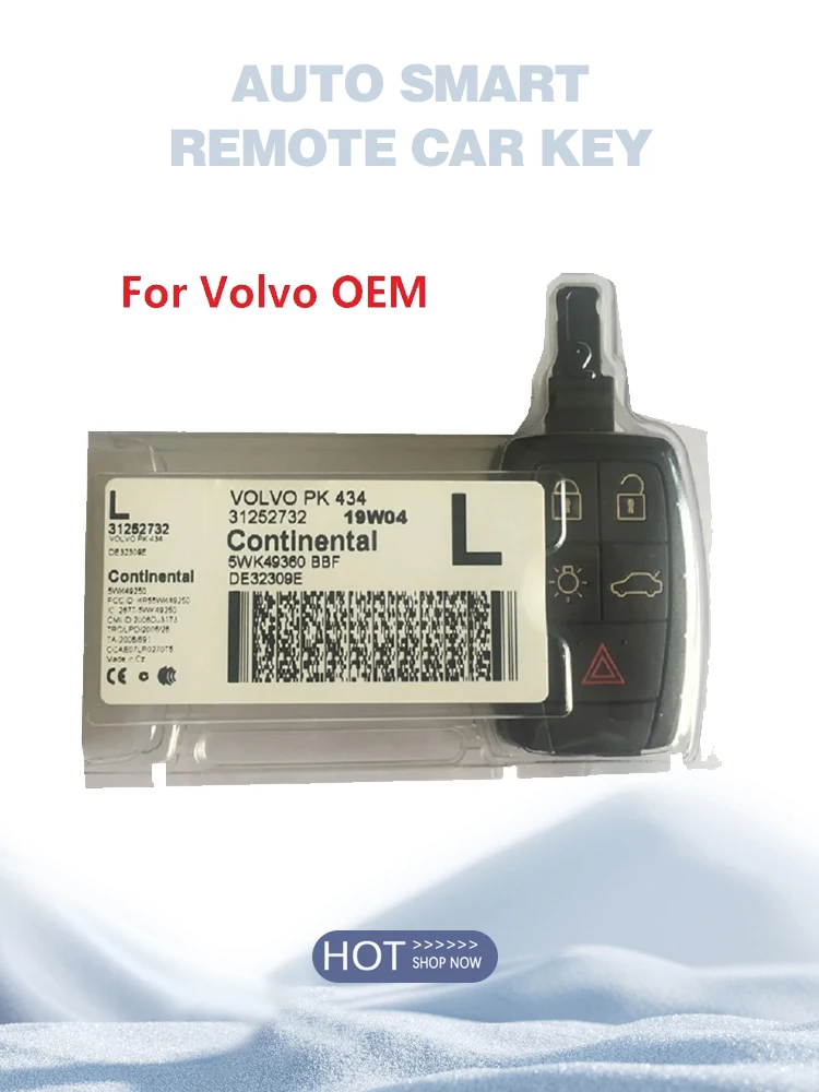 CN050008 For VOLVO 1252732 5WK49360 BBF Original Smart Key 5 Button 48 Chip Factory OEM Key FOB keyless go