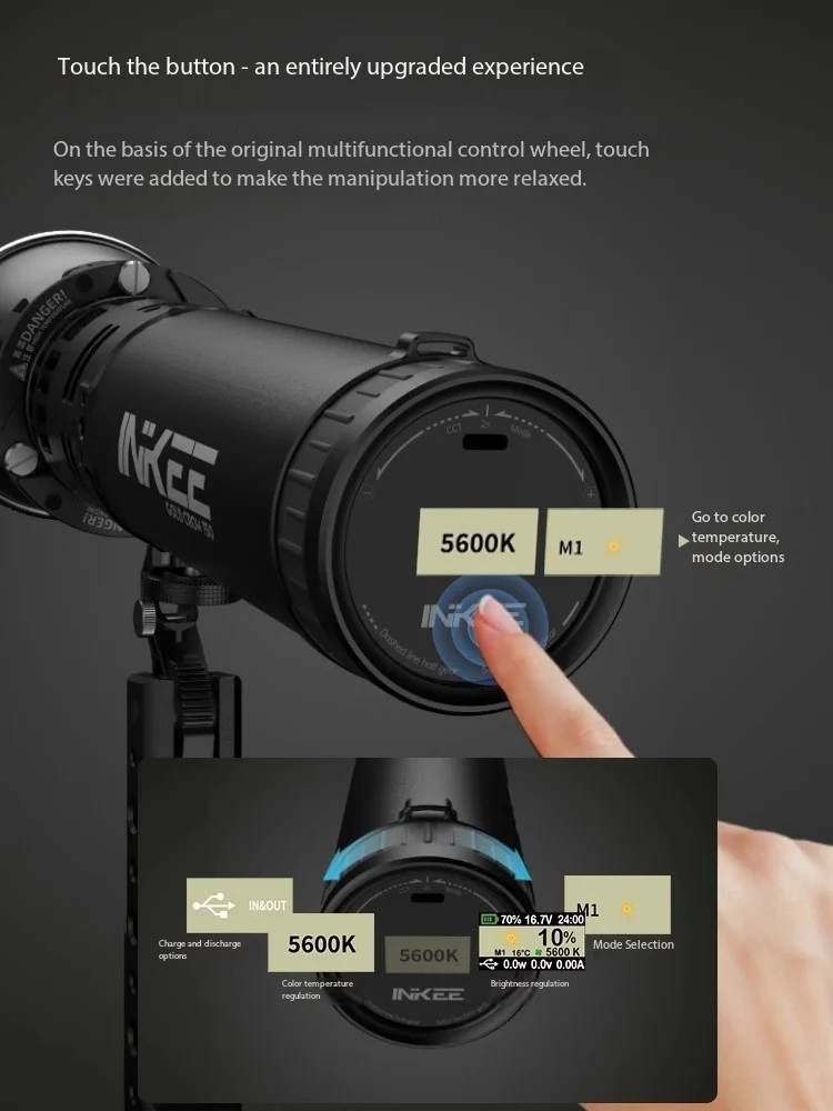 INKEE GC150 150W Waterproof Video Light with Diffusor/softbox Optional Photography Light For Live Streaming Camping