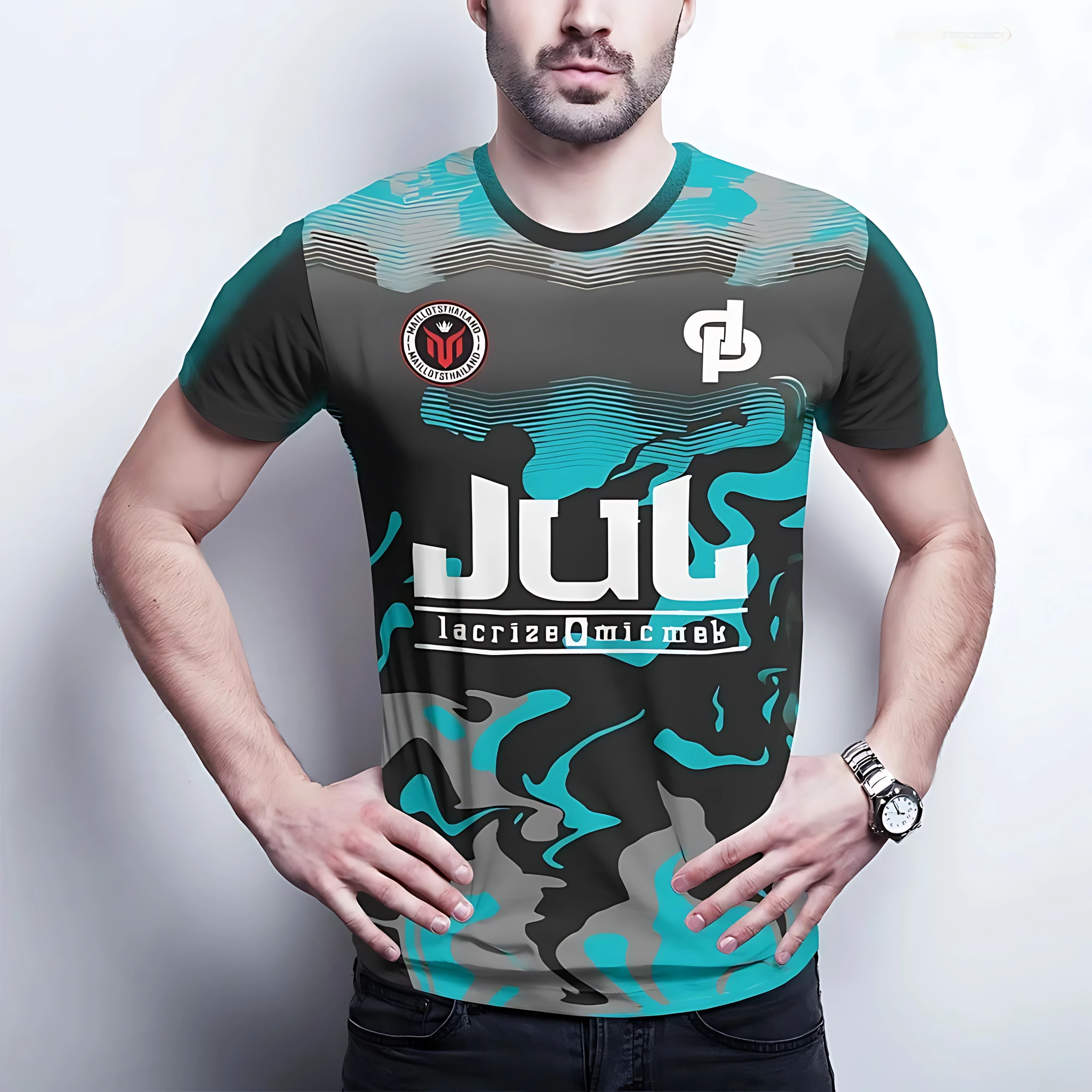 The 2025 summer new men's T-shirt is a casual fashionable sporty soft comfortable and breathable 3D digital print