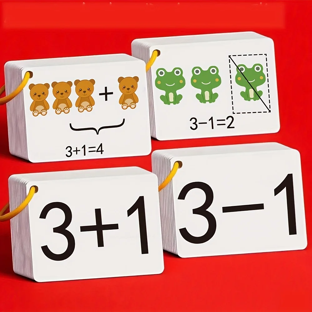 132 carte di addizione e sottrazione, un set completo per aiutare i bambini piccoli sviluppano le loro abilità aritmetiche in anticipo | Addizione, sottrazione, moltiplicazione e divisione Flashcard aritmetiche mentale, esercizi di pensiero e concentrazione matematica per bambini, aiutano i bambini imparano, adatto per materiale scolastico, regali di festa, attività in classe, pratica aritmetica, flashcard educative, conteggio interattivo