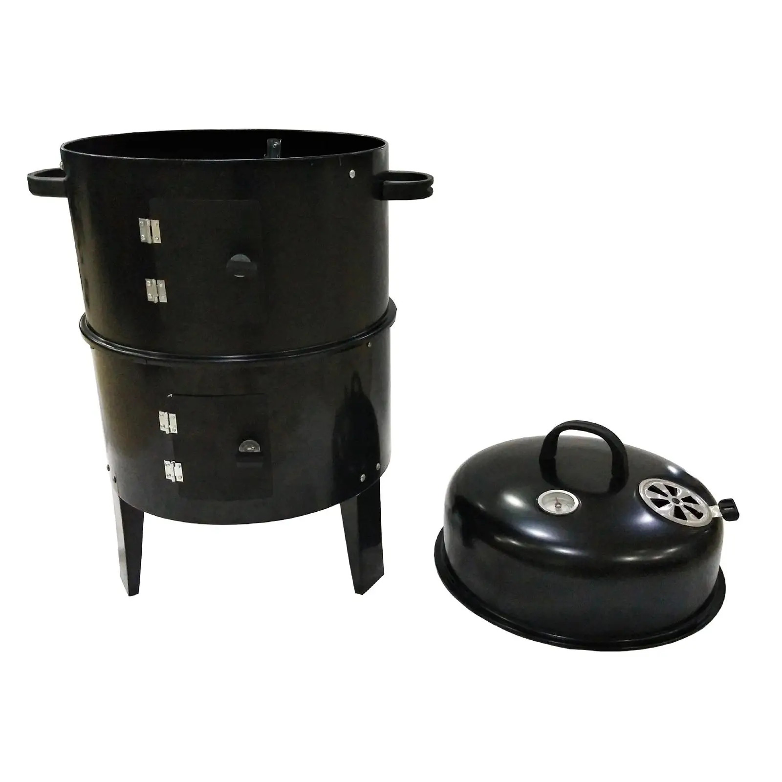 Outdoor BBQ Smoker Grill Three Tier Charcoal Cooker with Temperature Control for Camping Picnic