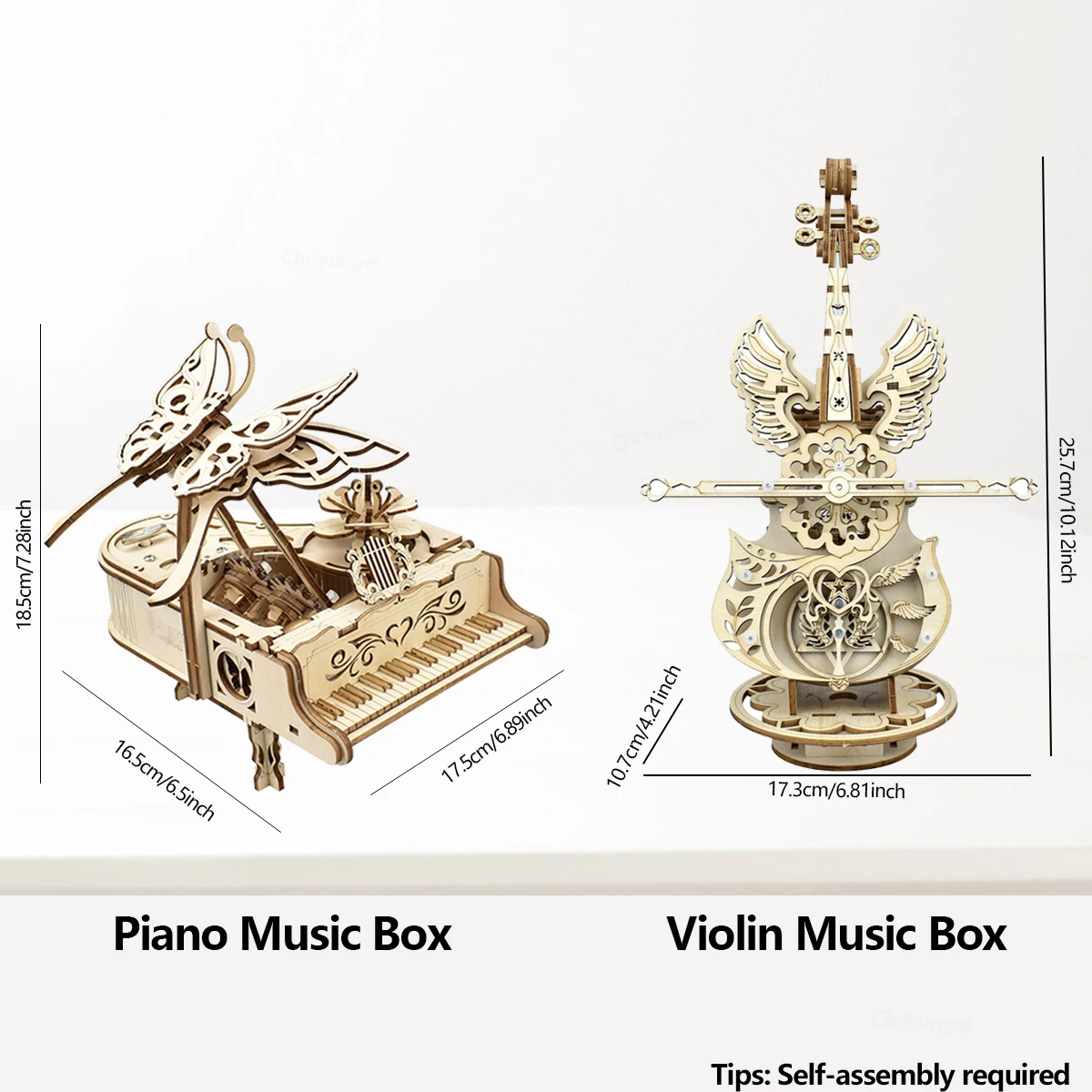 3D Wooden Puzzle Music Box Piano Model Kit DIY Assembly Musical Instrument Building Kits Home Decor Crafts Gift for Adults Kids
