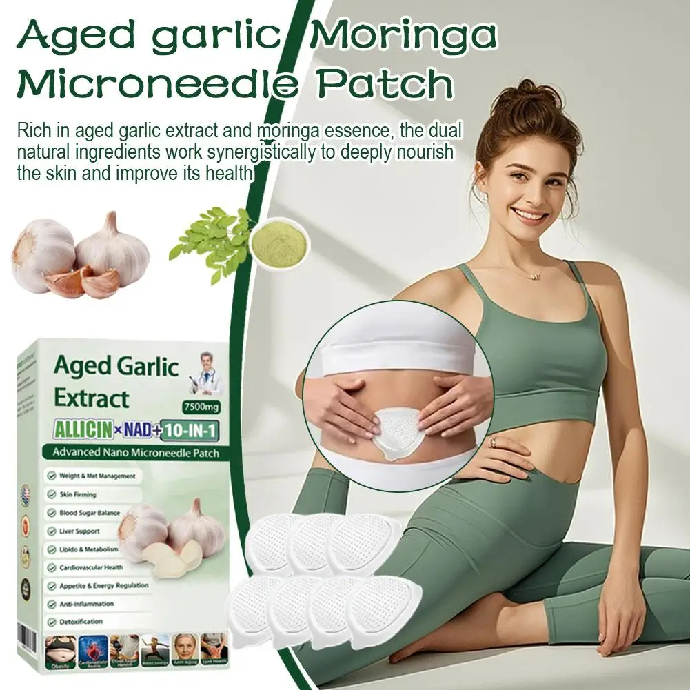 Aged Garlic & Moringa Microneedle Patches Advanced Nano Technology Boost Metabolism & Energy Balance, Soothe Nourish Skin Care