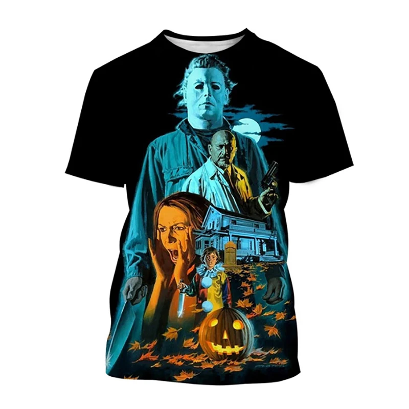 Halloween Horror Movie 3D Print T-Shirt Men Women Short Sleeve Fashion Casual T Shirts Oversized Harajuku Tees Tops Kid Clothing