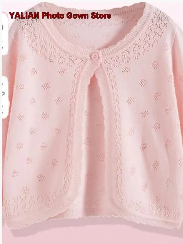 Girls Kids Jacket Cotton Air-Conditioning Top 2026 Summer Thin Girl Infant Knit Outerwear