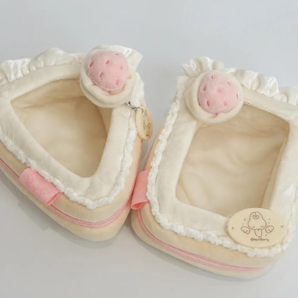 Cute Zipper Closure Doll Display Bag Kawaii Sweet Clear Window Storage Pouch Charming Portable Coin Purse Gifts