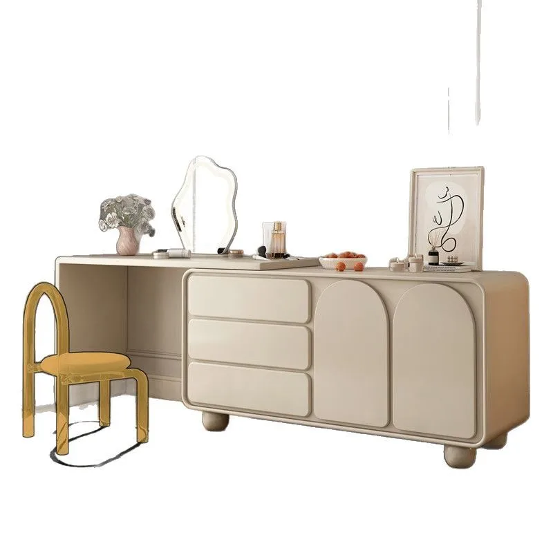 

Solid wood paint dresser simple bedroom cream wind chest modern simple 40cm dressing table integrated makeup table