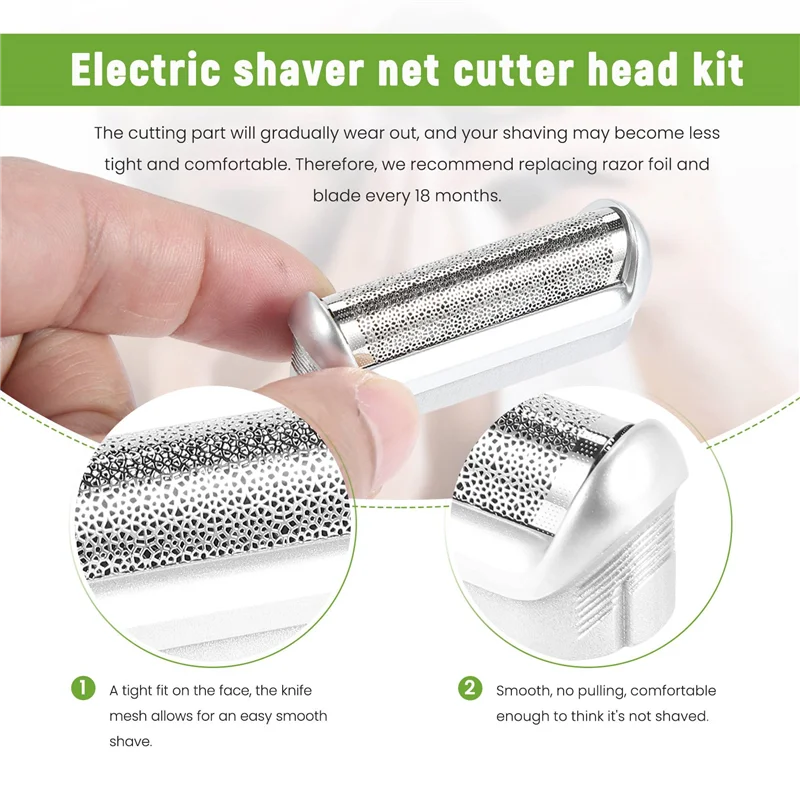 B58B-2PCS Rasierfolie für BRAUN M60 M90 P60 P70 Rasierer