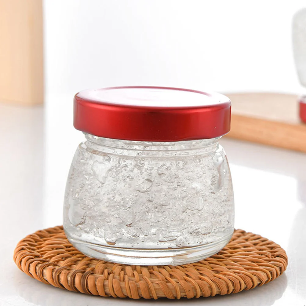 

5Pcs Small Transparent Glass Sealed Storage Jars Mini Bottles for Honey Jelly Kitchen Use Glass Jar Sealed Storage Jar