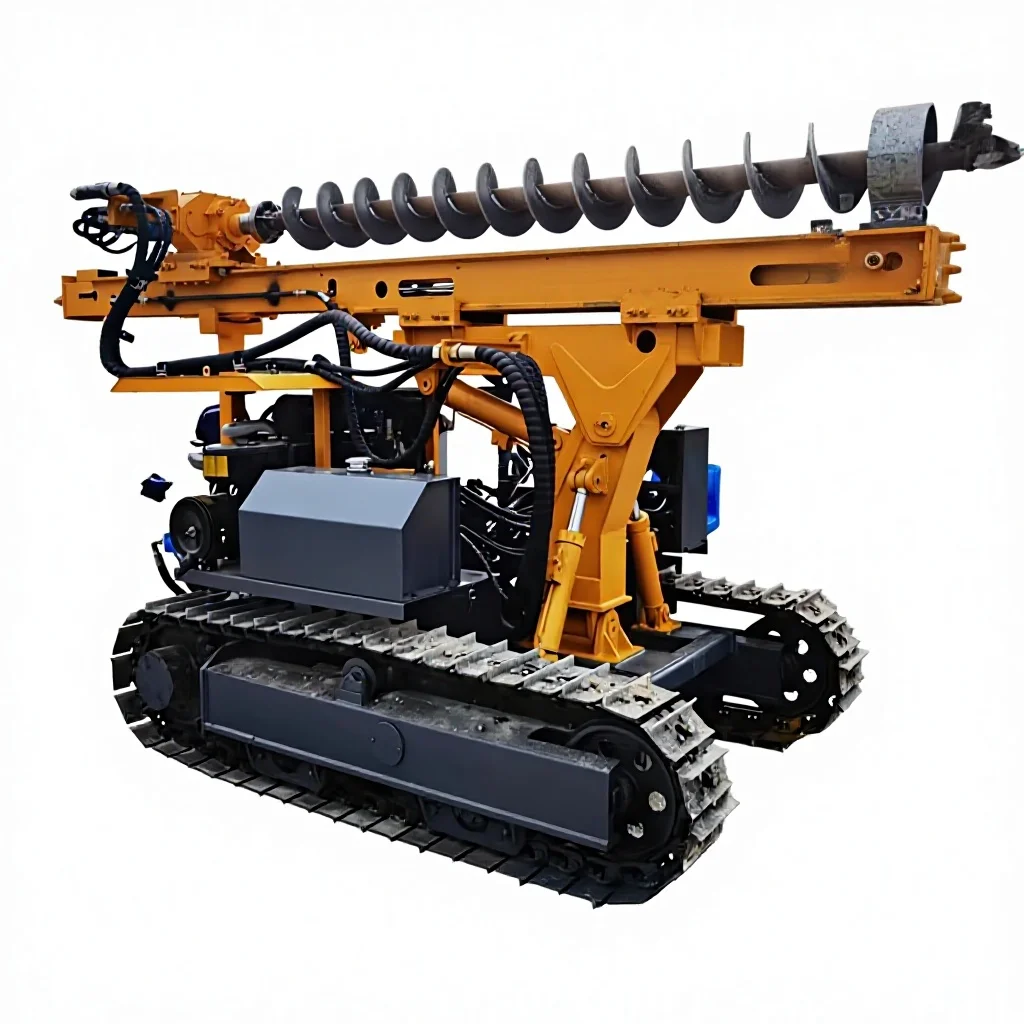 High Efficiency Hydraulic Photovoltaic Pile Driver Engine Pump Professional Equipment For Solar Mounting System Installation