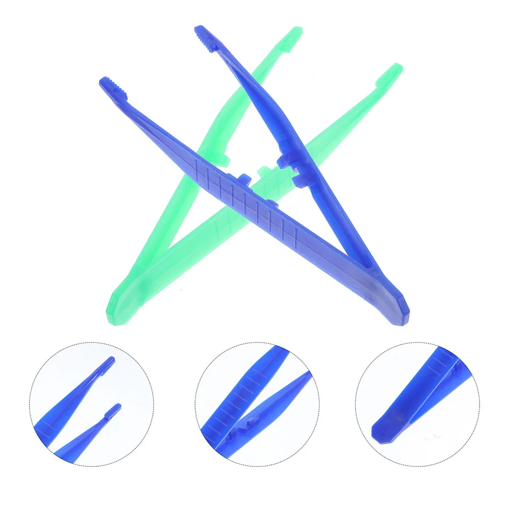 20 pçs pinças de cluster de chicote descartáveis para artesanato cílios plástico sala de aula artesanato grânulo criança
