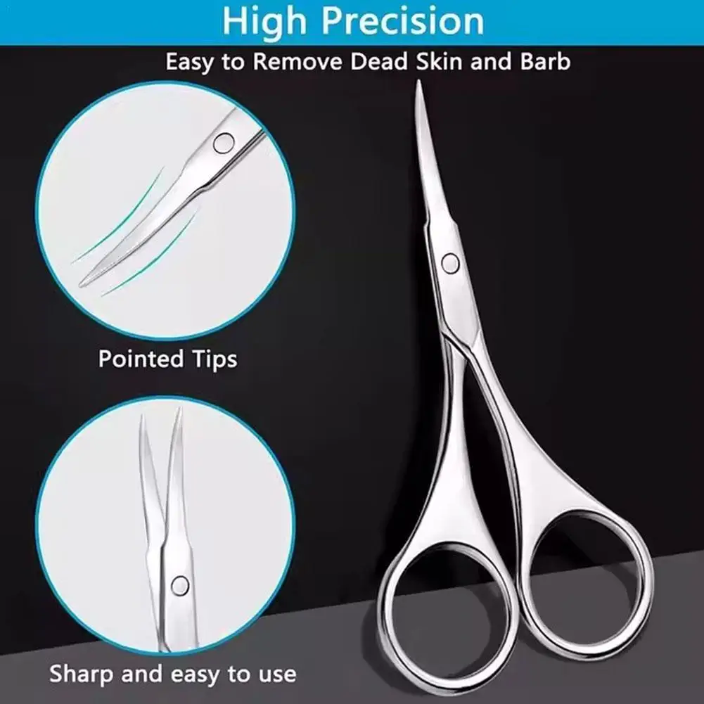 

Professional Manicure Scissors Stainless Steel Cuticle Precision Beauty Scissors for Nail Facial Hair Eyebrow Eyelash Nose Hair