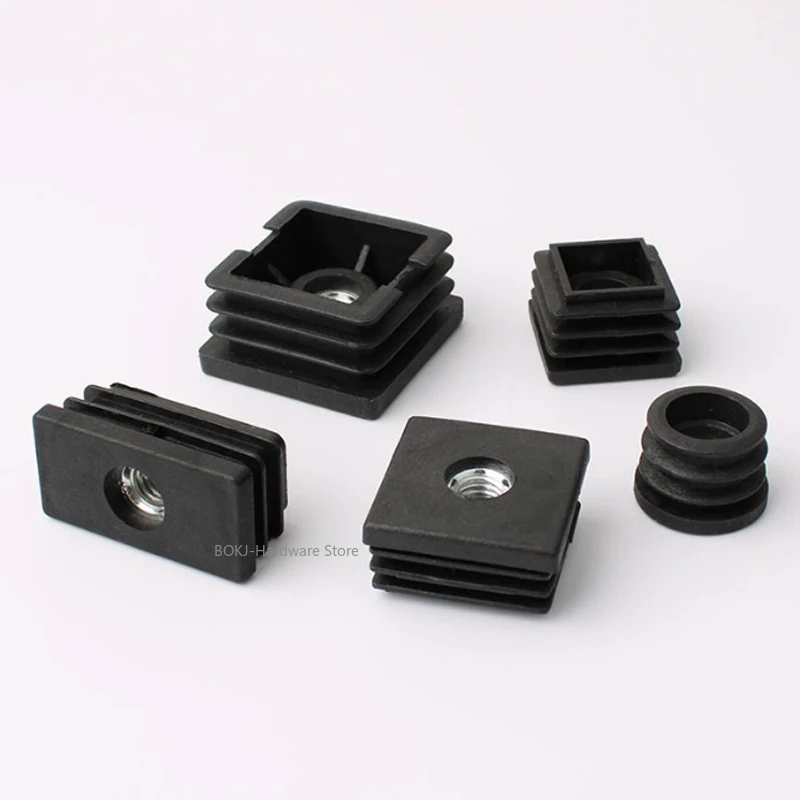 Round/square Tube Nut Plug Table Shelf Foot Plugs Plastic Adjustable foot pad M8 M10