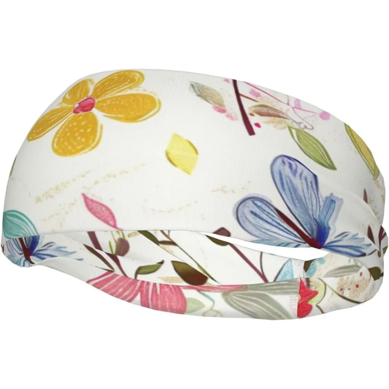 

Романтическая необычная спортивная повязка на голову унисекс с цветочным принтом птиц и бабочек, влагоотводящая, дышащая