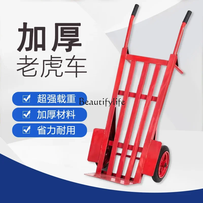 FG*Two-wheel silent hand push construction site moving trailer transfer truck