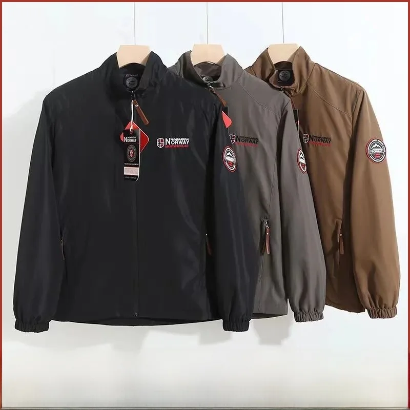 

Уличная профессиональная ветрозащитная куртка с воротником-стойкой на подкладке, новая зимняя мужская повседневная куртка-стойка с длинной молнией све