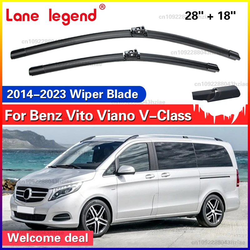 Juego de limpiaparabrisas delantero, cepillos para ventana, parabrisas, accesorios para Mercedes Benz Vito Viano V clase W447 2014 ~ 2023