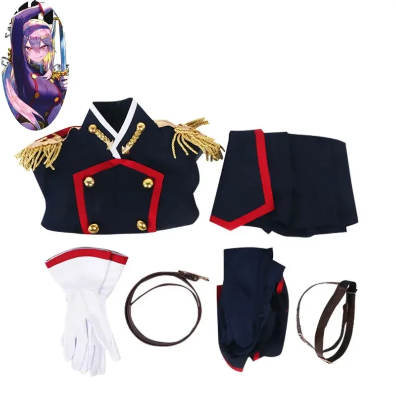 アニメマト軍師の奴隷宇津部京香コスプレ衣装女性のセクシーな黒の戦闘服ドレスハロウィンセット sf/1