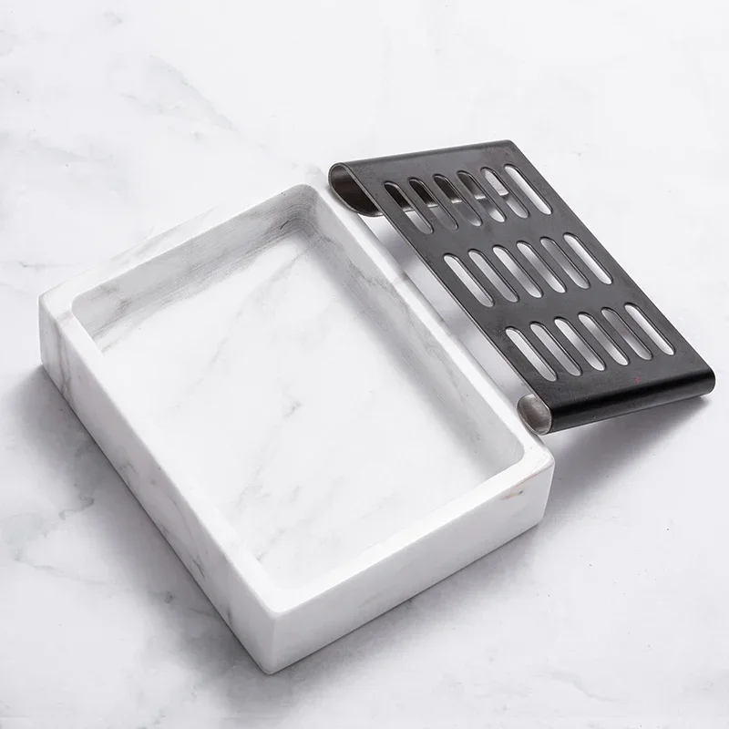 Nordic Natural Marble Soap Dish Bathroom Shower Supplies Draining Soap Packaging Boxes Soap Shelves Home Restroom Accessories