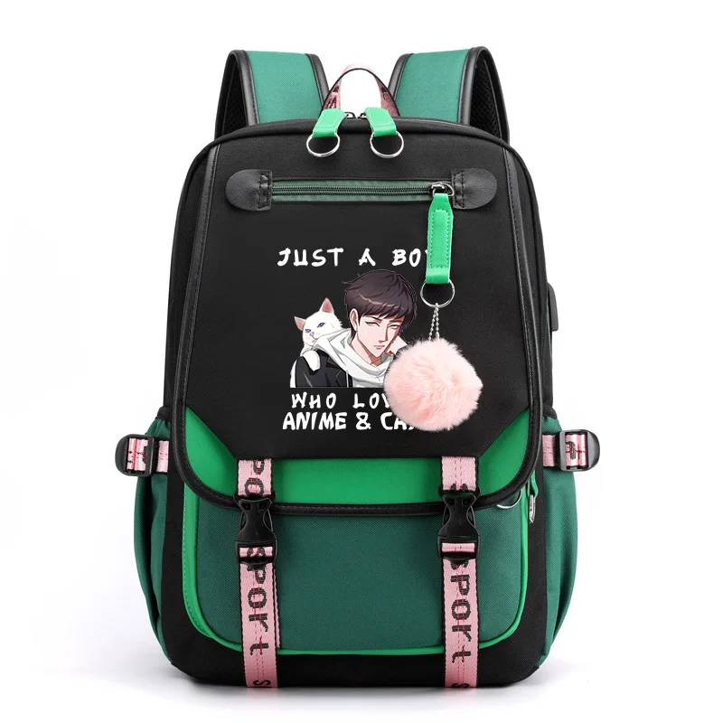 Ransel anime Harajuku baru ransel ritsleting USB kapasitas besar kualitas tinggi ransel anime ransel Sekolah