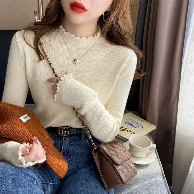 

Female Pullover Basic Korean Style Elegant Casual Knitted Sweaters for Women Harajuku Youthful New Knitwear Hot Sale Winter 2024