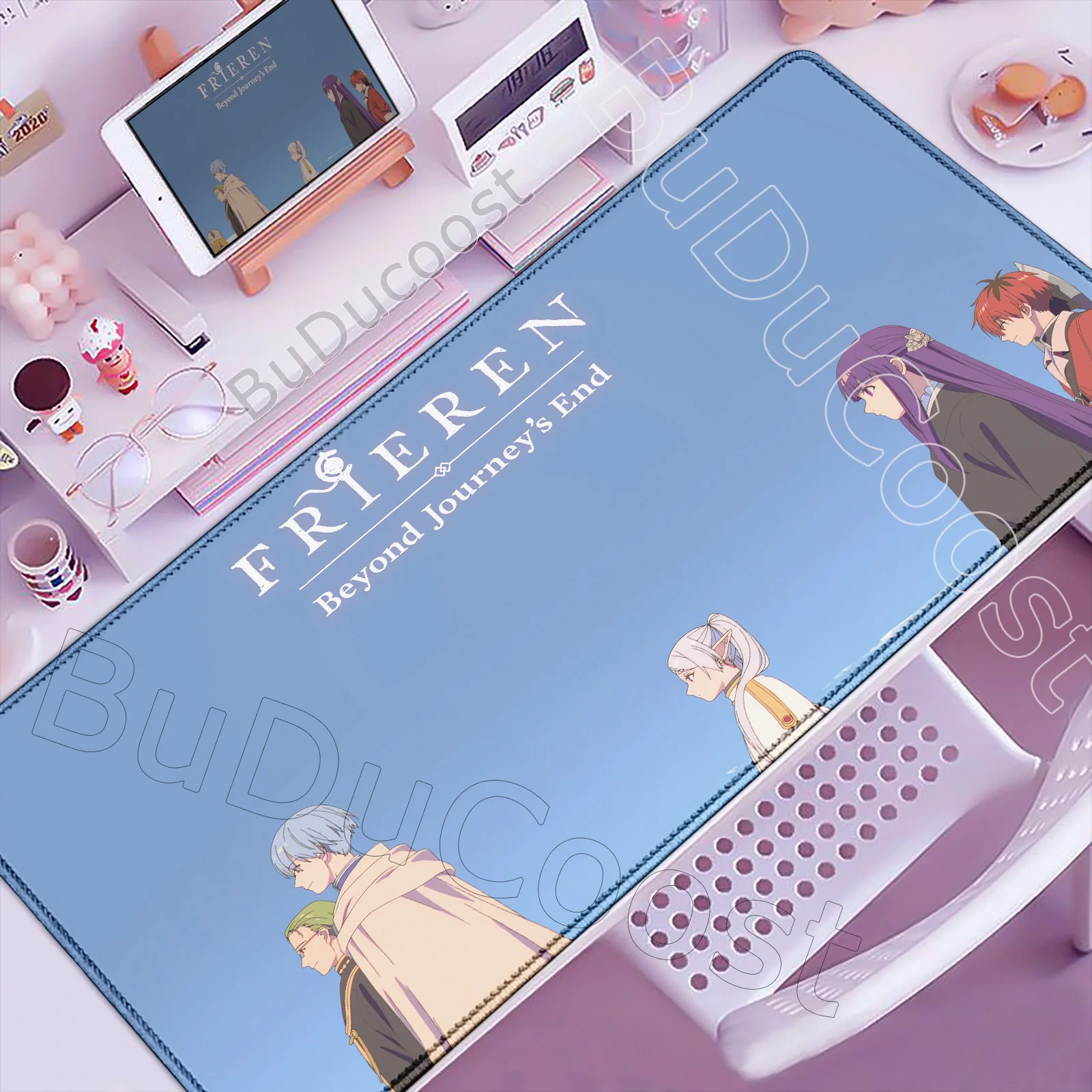 

New Arrival Frieren Beyond Journeys End Mouse Pad Anime Kawaii Girl XXL MousePad 900x400 Computer Keyboard Accessories Desk Mat