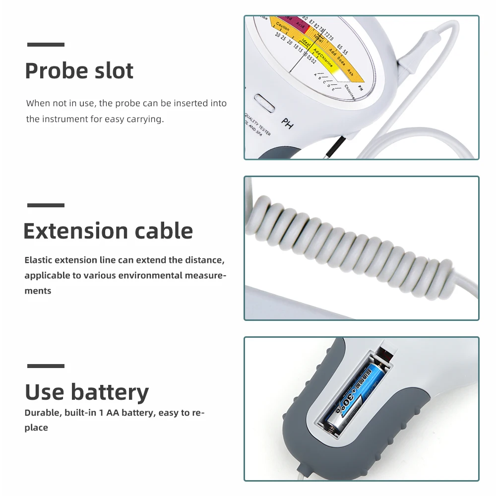 CL2 Residual Chlorine Tester Portable 2 in 1 PH Chlorine Meter PC-102 PH Chlorine Water Quality Testing Device For Pool Aquarium