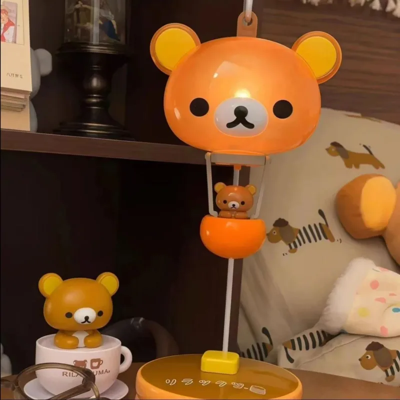Vintage Rilakkuma Forest Balloon Night Light Desk Study Lamp Tabletop Ambient Ornament for Bedroom Home Decor Gift