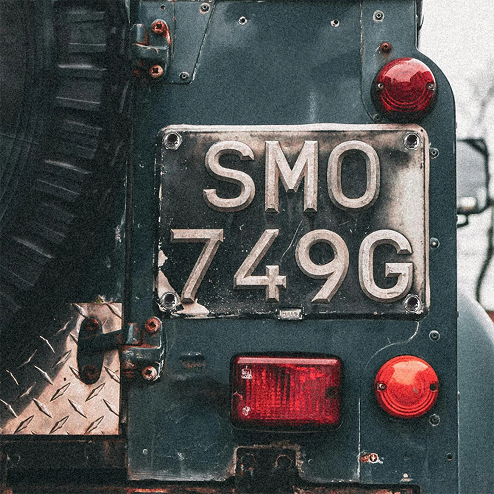 

8pcs Stainless Steel Skull License Plate Universal Anti-Theft Decorative Fasteners For Cars Motorcycles Black Screws Security