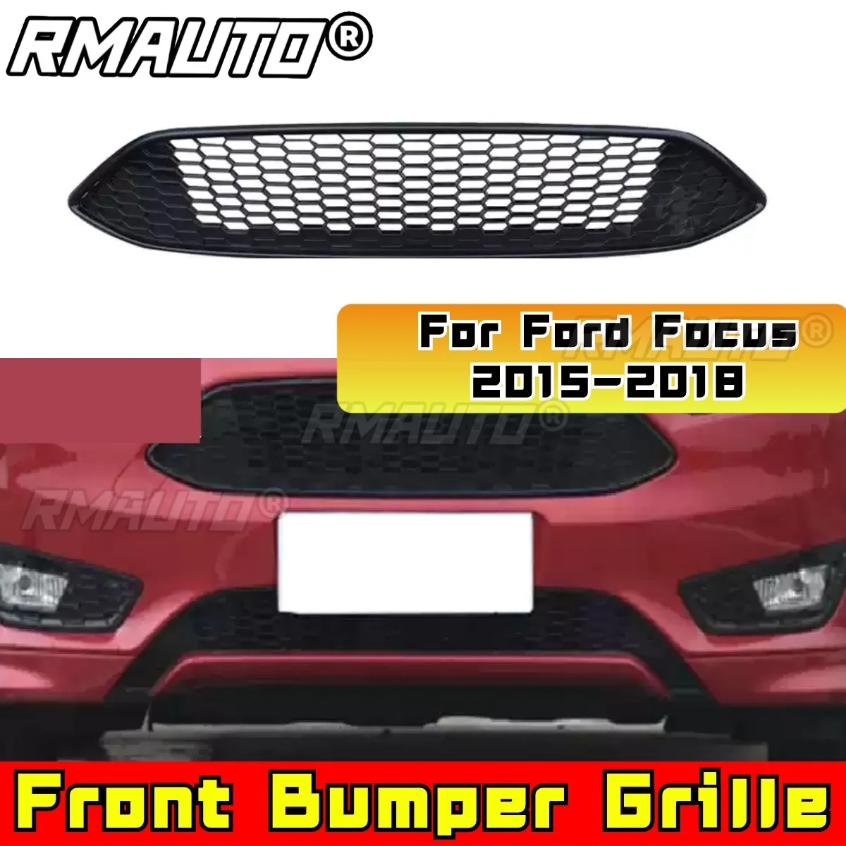 Front Bumper Grille for Ford Focus 2015-2018 Car Grille Racing Grills Front Grill Body Kit Modification Part Car Accessories