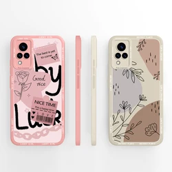 Vivo V21 V21E 4G 5G 케이스 귀여운 콜라주 그림 꽃 스타일 실리콘 소프트 TPU 쉘 VivoV21 VivoV21E 4G 5G Fundas Coque