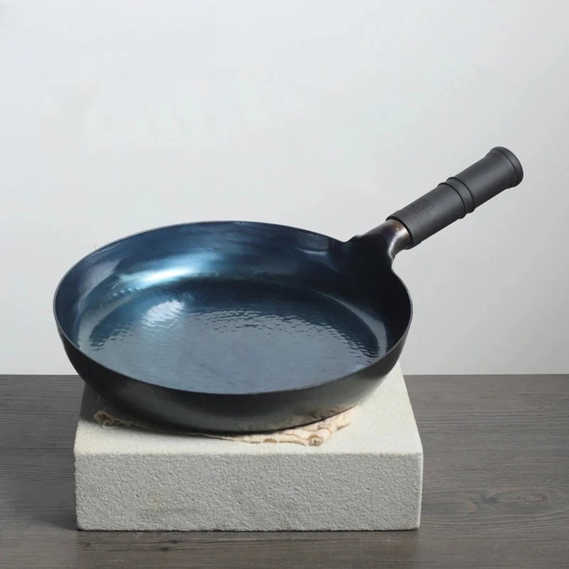 Master Star Chinese Handmade Iron Pan, Traditional Seasoned Pan, Non-Stick Skillet, Induction Cooker, Thick Steak Frying