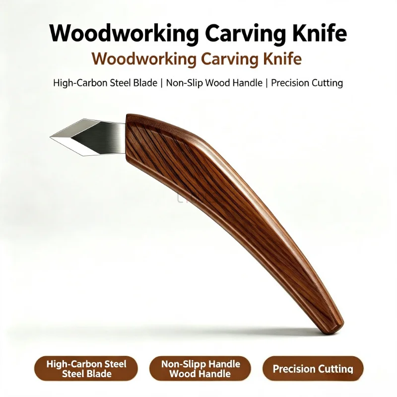 Curved Handle Woodworking Carving Knife Dual Direction Scribing Marker Pen Style Hand Craft Cutter for Model Making DIY Tool