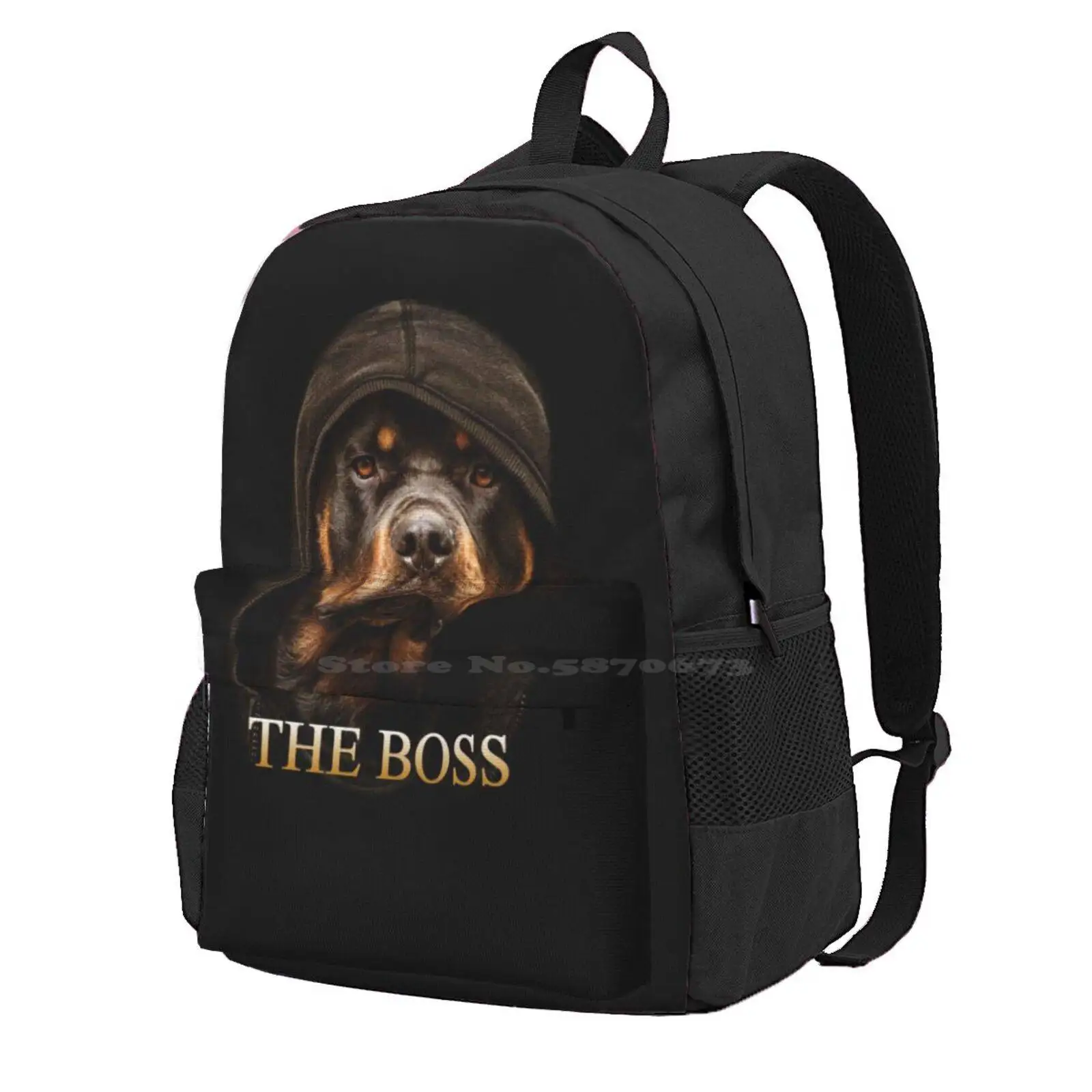 Rottweiler The Boss By Zilly & Co. Hot Sale Schoolbag Backpack Fashion Bags Rottweilers Rule Rottweiler Puppies Rottweiler