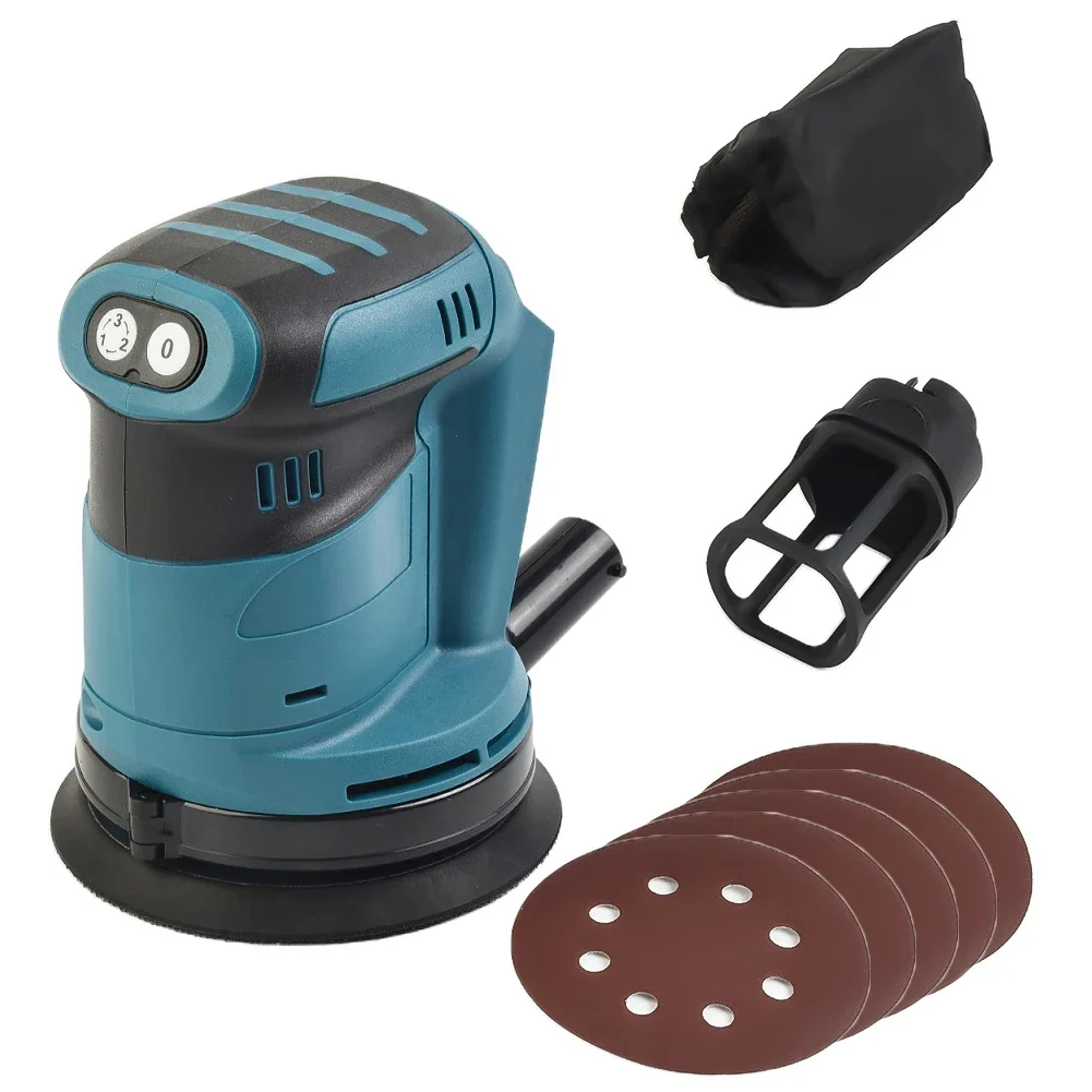 Cordless Brush Motor Orbital Sander Moedor de Madeira Metal Encerado Polimento Retificadora para Makita 18v Bateria Peças 125 mm