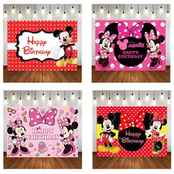 1set Disney Cartoon Mickey Minnie Mouse Theme Children Happy Birthday Background Baby Shower Gender Revealing Photography Banner