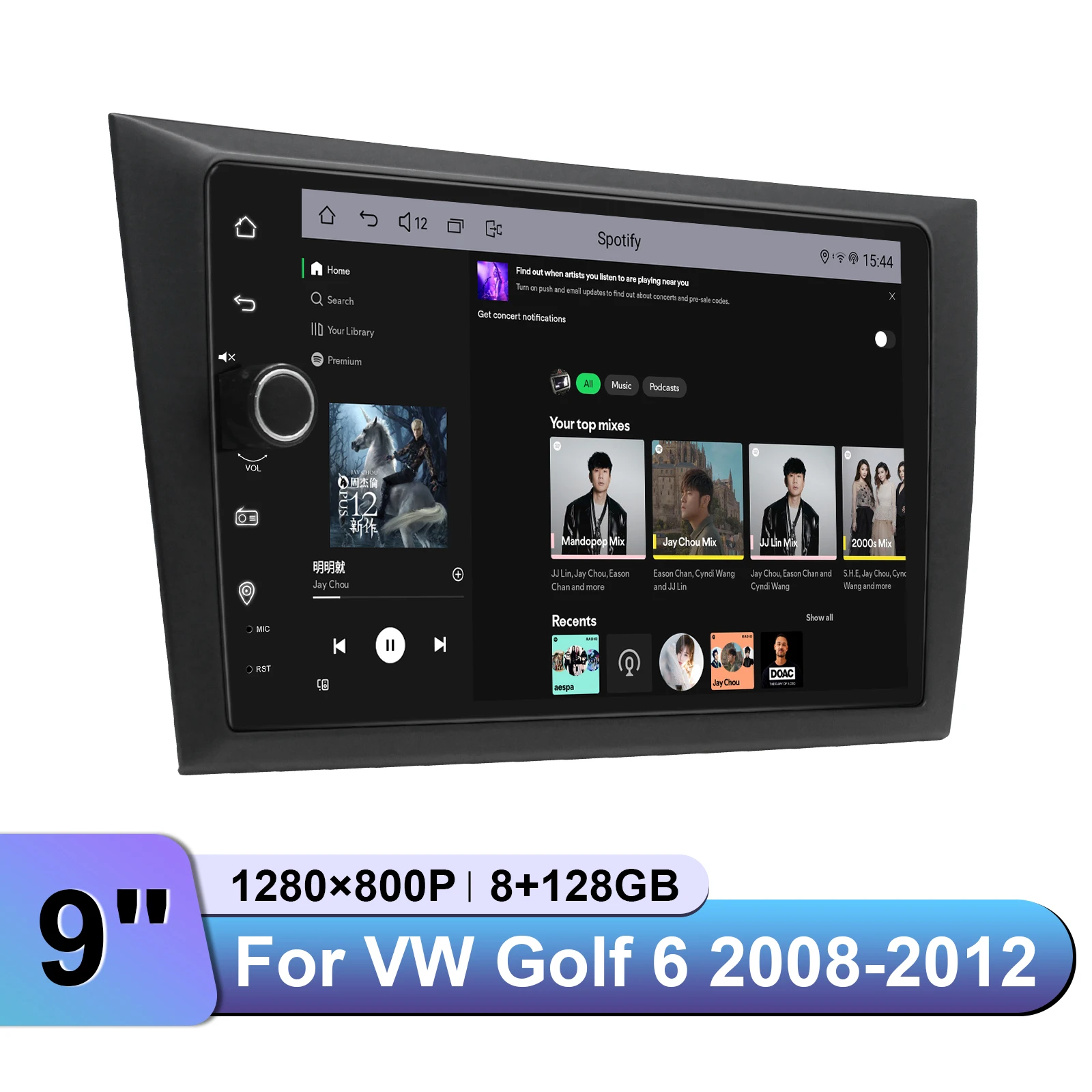 Upgraded Android 13 Car Stereo Radio Head Unit Car DVD Player for Volkswagen Golf 6 MK6 A6 2008-2012 Perfect Fit/Fitment