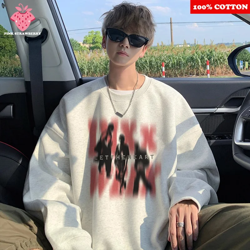 

American Street Plush Hoodie Men Women Autumn Winter 2025 New Fashion Long sleeves Pullover O-Neck Y2K Top Men Warm Sweatshirt
