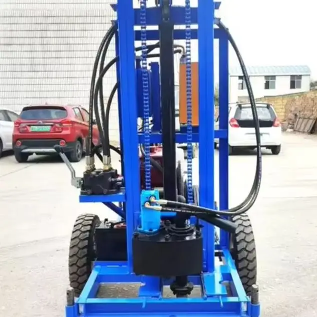 

Customized 22 horsepower diesel water well drilling rig wheeled hydraulic portable water well drilling machine