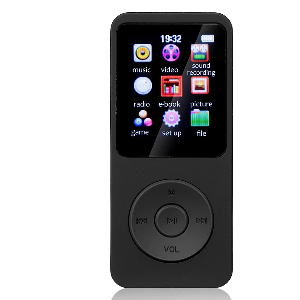 1,8 Zoll MP4 MP3-Player Eingebauter Lautsprecher Tragbarer Musik-Player Bluetooth 5.4 Stereo-Player Sport FM-Radio E-Book TF-Aufnahme