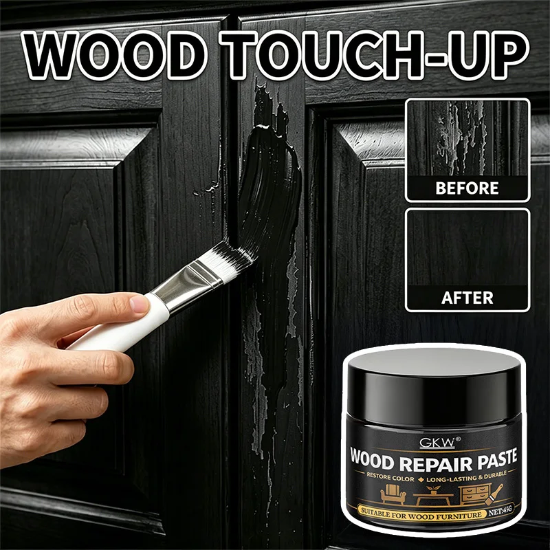 3-Farben-Holzreparaturpaste (Schwarz/Weiß/Braun), repariert Kratzer, Risse, Verblassungen an Türen, Schränken, Böden, Büromöbeln – Detail 8