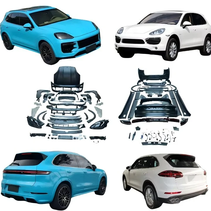 New Body Kit for 2011-2017 Cayenne Models 2024 Version Includes Bolts PP+ABS Material Front/Rear Bumper Headlights Taillights