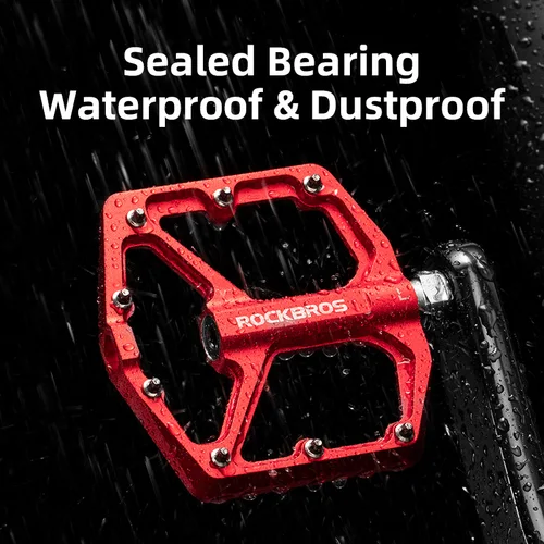 Imagen 2 del producto ROCKBROS-pedales de aleación de aluminio para bicicleta, antideslizantes, ultraligeros, rodamiento sellado, de una pieza, para ciclismo de montaña y carretera