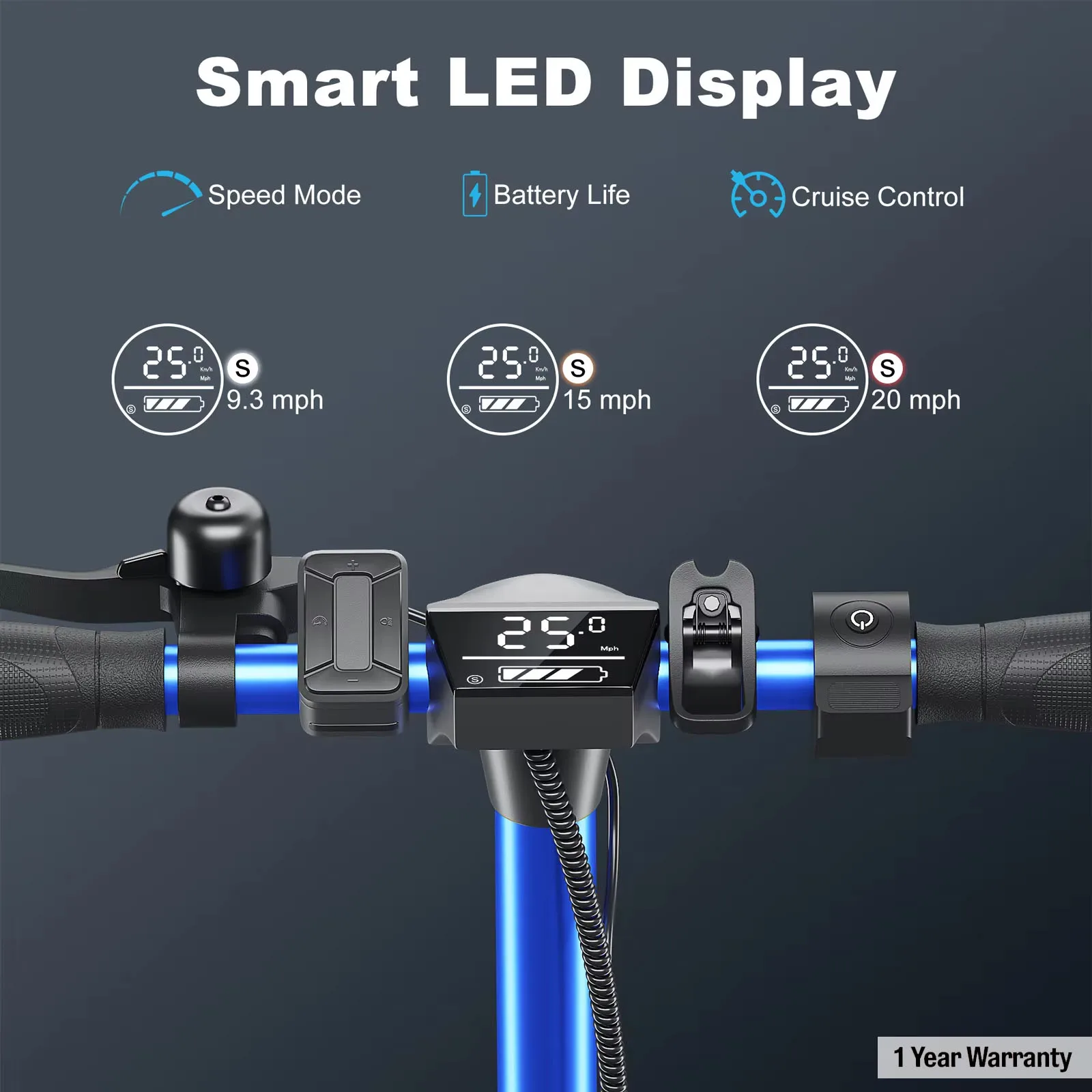 سكوتر كهربائي 20 ميل المدى 20 ميلا في الساعة سكوتر كهربائي سريع الطي للركاب البالغين مع التحكم في التطبيق ونظام الكبح المزدوج #6