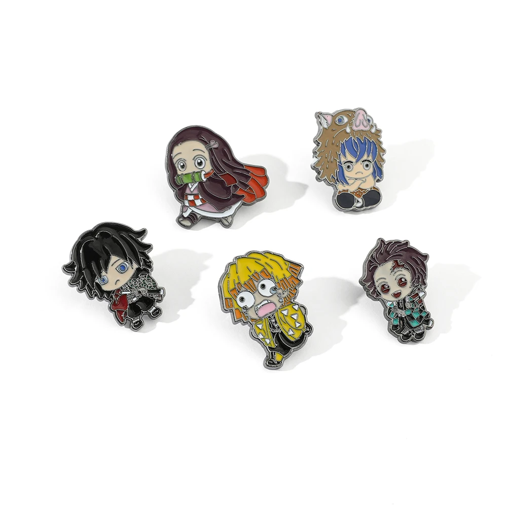 Anime kimetu no yaiba Hashibira Inosuke Kamado Nezuko Agatsuma Zenitsu Tomioka Giyuu Kamado Tanjirou Brooch Metal Gift