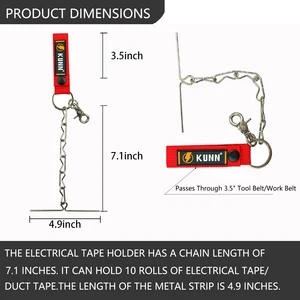 KUNN-suporte de fita isolante, dupla utilização tanga, reforçada cadeia de suporte de fita rápida, cinto com chaveiro, snap loop e botão 6 principais vendas chinelos sublimação - №3